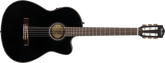 Guitarra electroacústica de cuerdas de nylon Fender CN-140SCE 0970264306 Negra