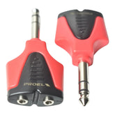 Adaptador Convertidor 2 Jack 3.5-1/8 A Plug Trs 6.3 At175pro