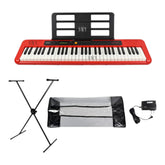 Teclado Casio Ct-s200 Rd + Base + Forro + Adaptador 110/220v