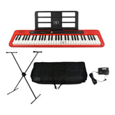 Teclado Casio Ct-s200 Rd + Base + Estuche Lona + Adaptador 110/220v