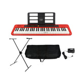 Teclado Casio Casiotone CT-S200RD con base, estuche de lona y adaptador de 110/220 V
