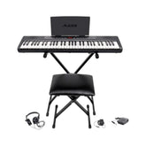 Teclado Alesis Melody 61 MKII con base, audífonos, silla y micrófono