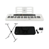 Teclado de 61 teclas Casio CT-S200 WE blanco con base, estuche semiduro y adaptador