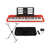 Teclado Casio Casiotone CT-S200RD con base, estuche semiduro y adaptador