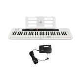 Teclado Casio Casiotone CT-S200WE con adaptador de 220 V — vista completa sobre fondo blanco