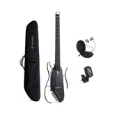 Guitarra electroacústica de viaje Donner HUSH-I EC1782 negra — vista 1