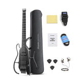 Guitarra eléctrica de viaje Donner HUSH-X Pro EC7030 negra con kit — vista 1