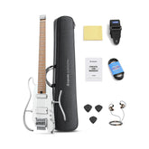 Guitarra eléctrica de viaje Donner HUSH-X Pro EC7029 blanca con kit — vista 1