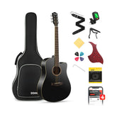 Guitarra acústica cutaway Donner EC1129 negra con kit — vista 1