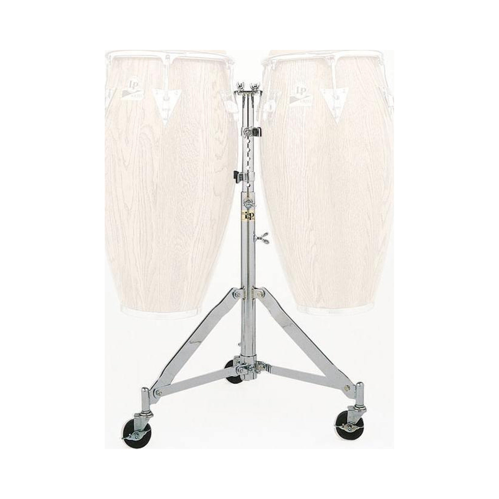 Soporte doble para congas LP LP290B ajustable con ruedas — vista 1
