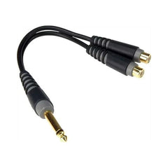 Adaptador de audio en Y Klotz AYU4 jack mono de 6,3 mm a dos RCA hembra