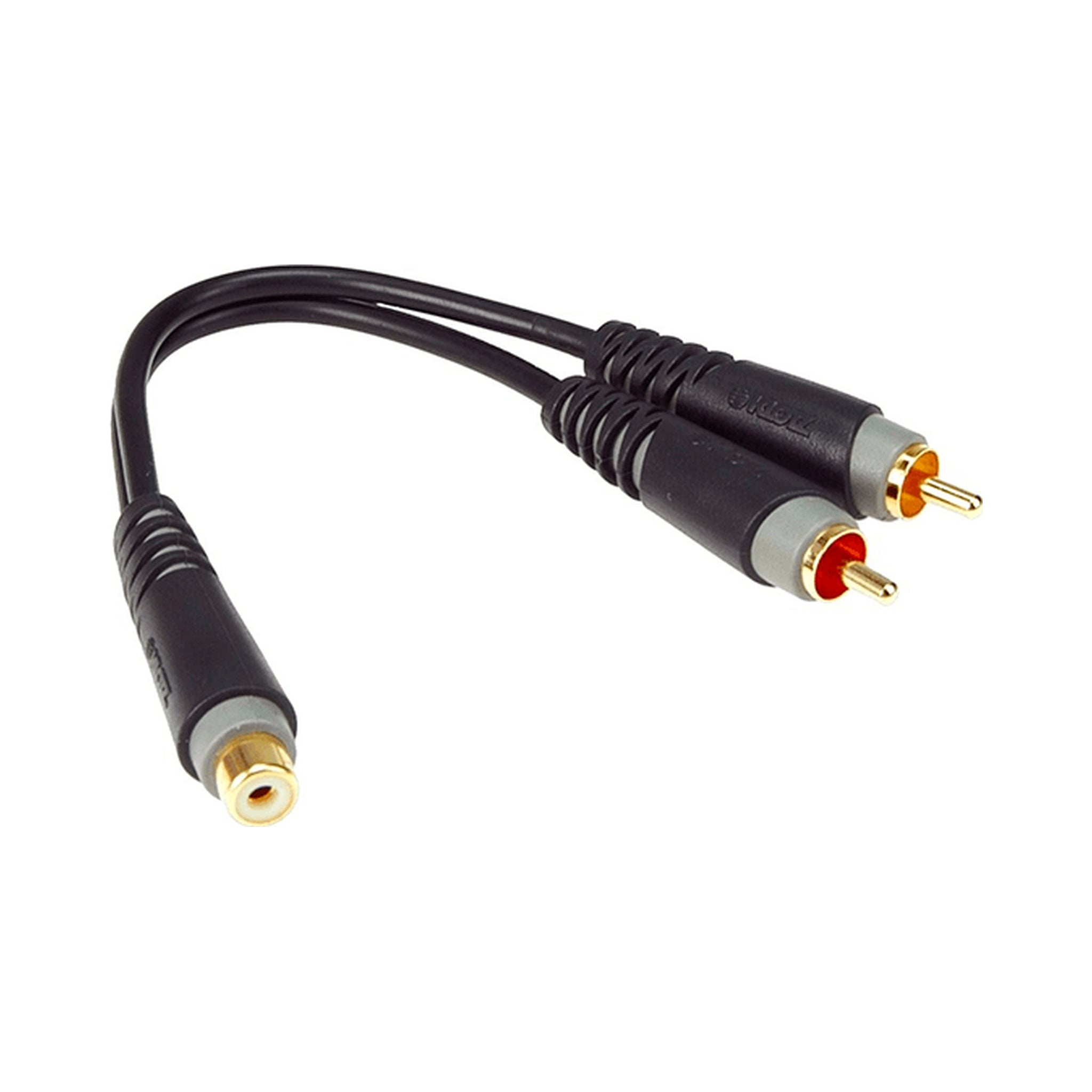 Adaptador de audio en Y Klotz AYU-8 con conexión RCA hembra — imagen real del producto