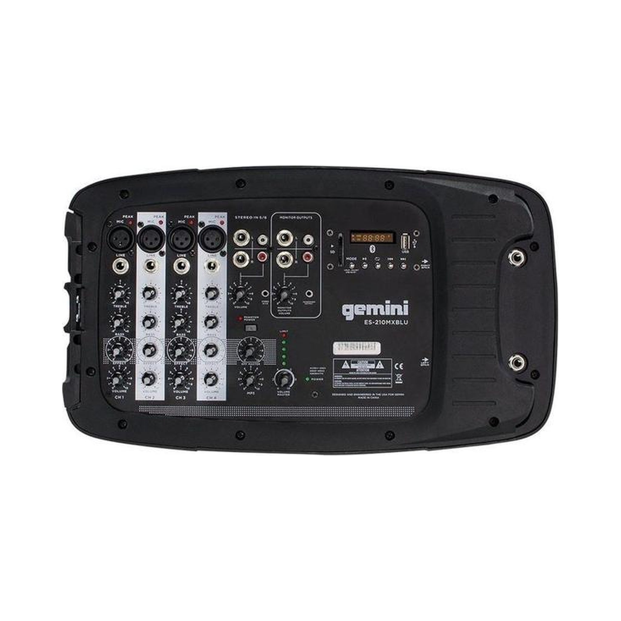 Sistema PA portátil Gemini ES-210MXBLU con mezclador de ocho canales — vista 2