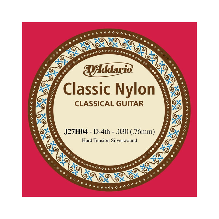 Cuerda cuarta para guitarra clásica D'Addario J27H04 Re con extremo de amarre