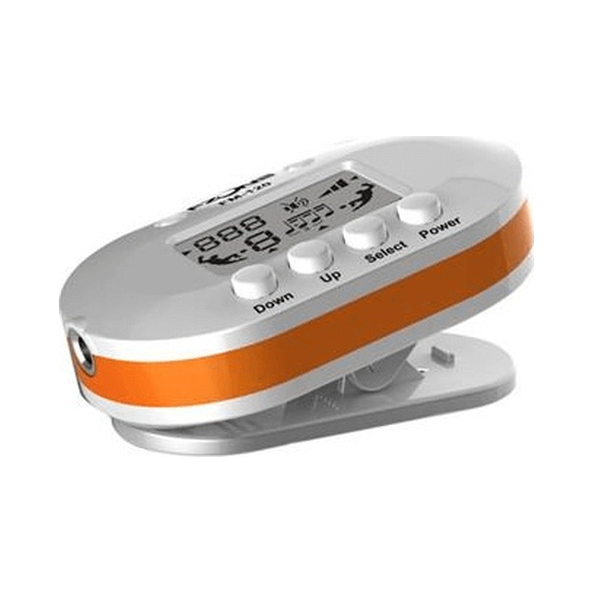 Metrónomo de pinza Fzone FM-120 blanco y naranja con pantalla LCD — vista 2