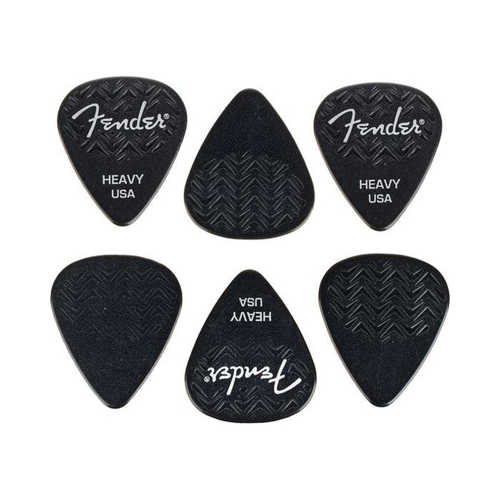 Pajuelas Fender Wavelength 1983351506 negras Heavy, paquete de seis