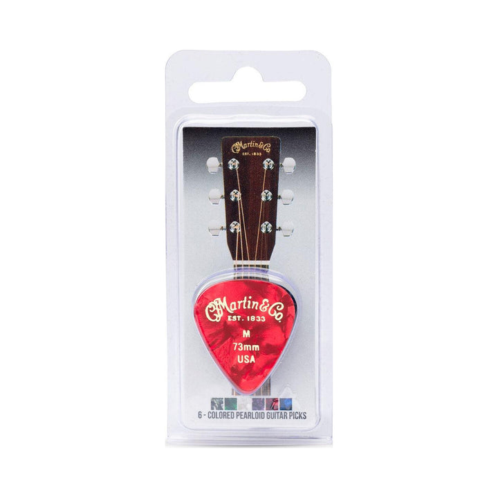 Paquete de púas para guitarra Martin 18A0096 con seis unidades pearloides
