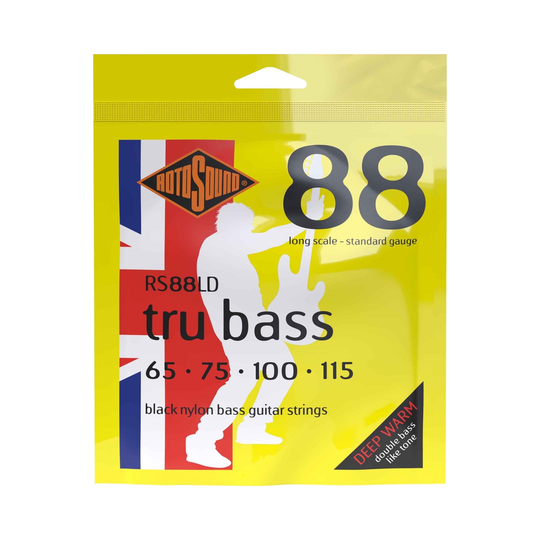 Encordado para bajo Rotosound Tru Bass RS88LD 65–115 de nylon negro y escala larga — vista 1