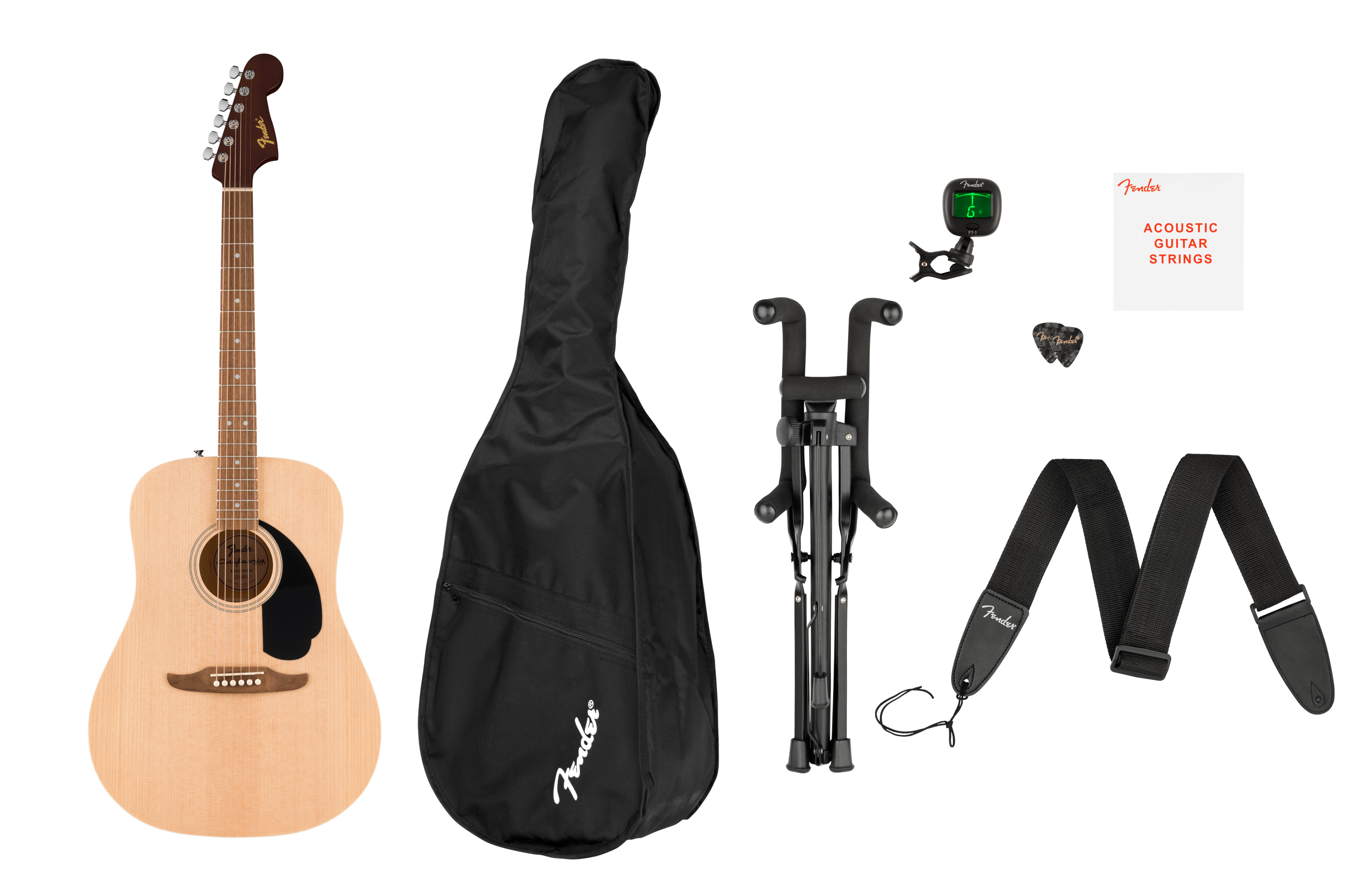Guitarra acústica Fender California Debut Redondo 0974000421 Natural Kit