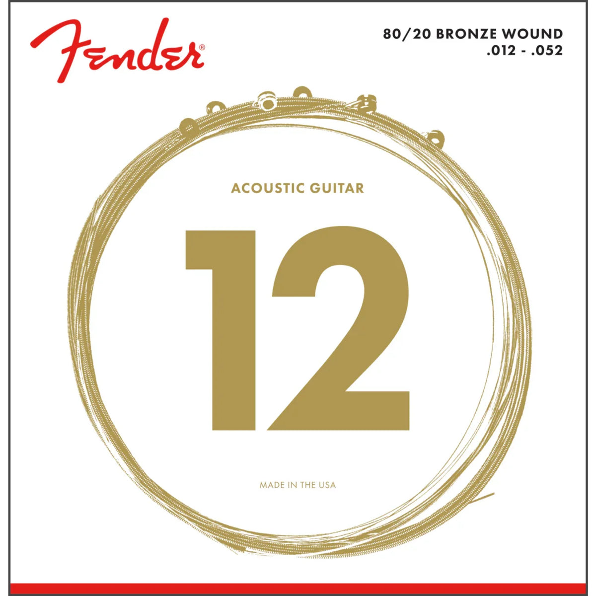 Encordado Fender Guit Folk 80/20 70l 12-52 Bronce