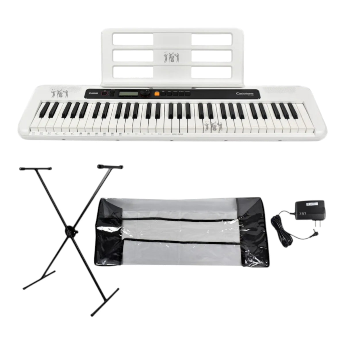 Teclado Casio Ct-s200 We + Base + Forro + Adaptador Organeta 110v Blanco