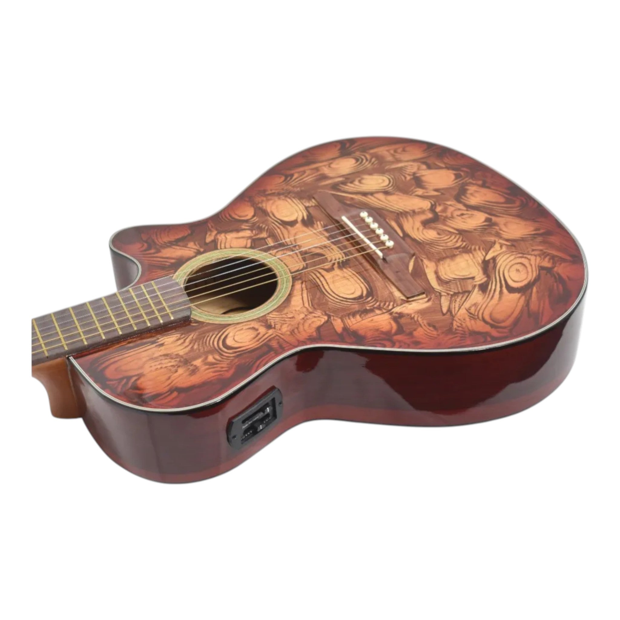 Guitarra Electroacustica Cuerdas Metalica Con Diseño + Estuche