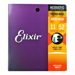 Elixir Phosphor Bronze 11-52 Cuerdas Guitarra Acústica 16027