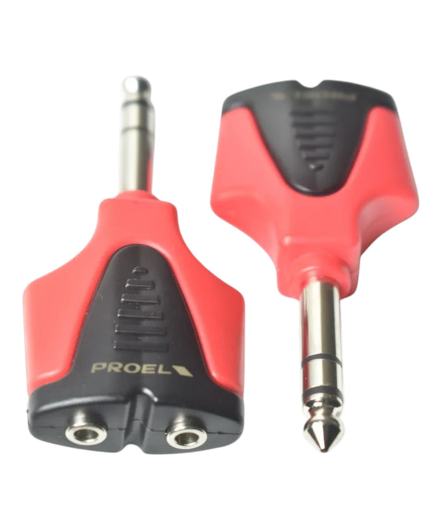 Adaptador Convertidor 2 Jack 3.5-1/8 A Plug Trs 6.3 At175pro