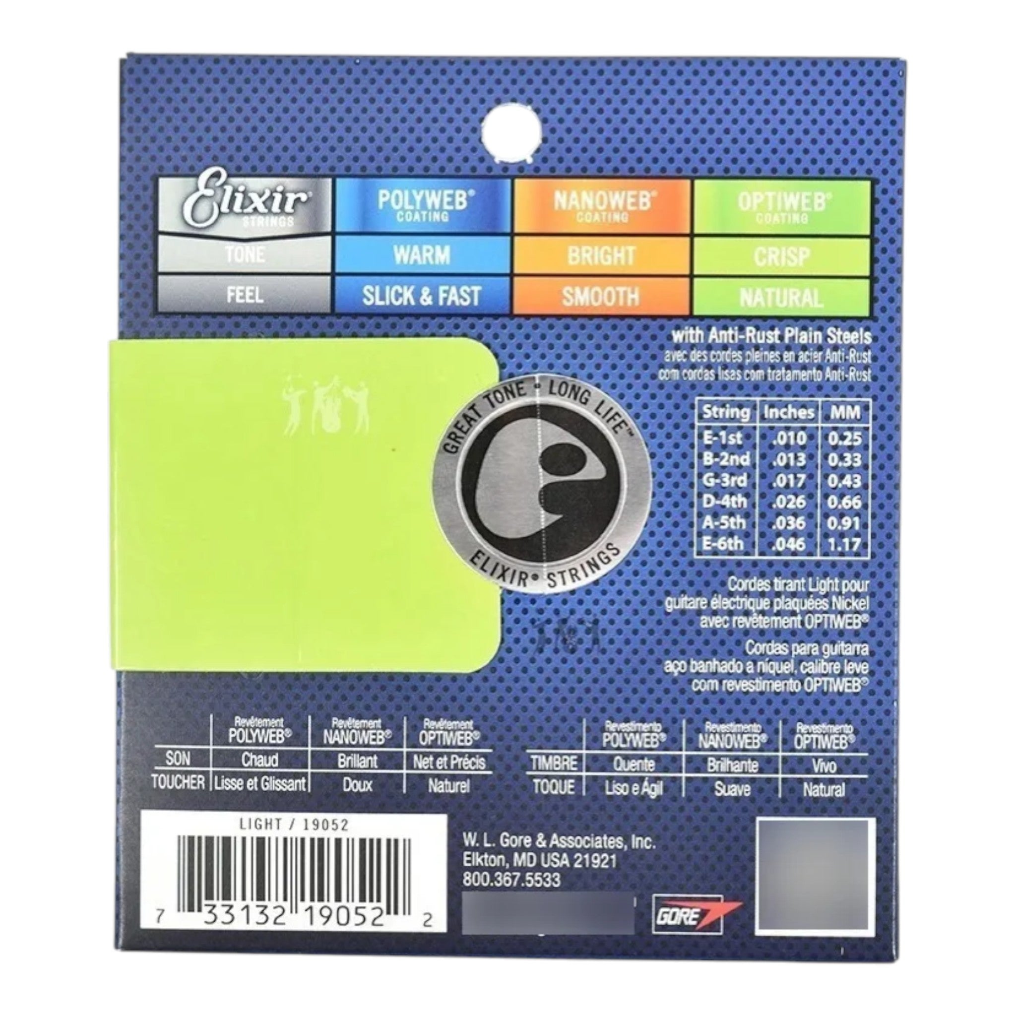 Encordado Guitarra Electrica Elixir Optiweb 19052 10-46