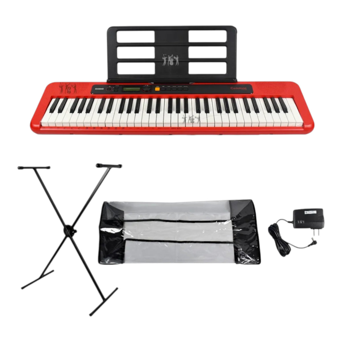 Teclado Casio Ct-s200 Rd + Base + Forro + Adaptador 110/220v