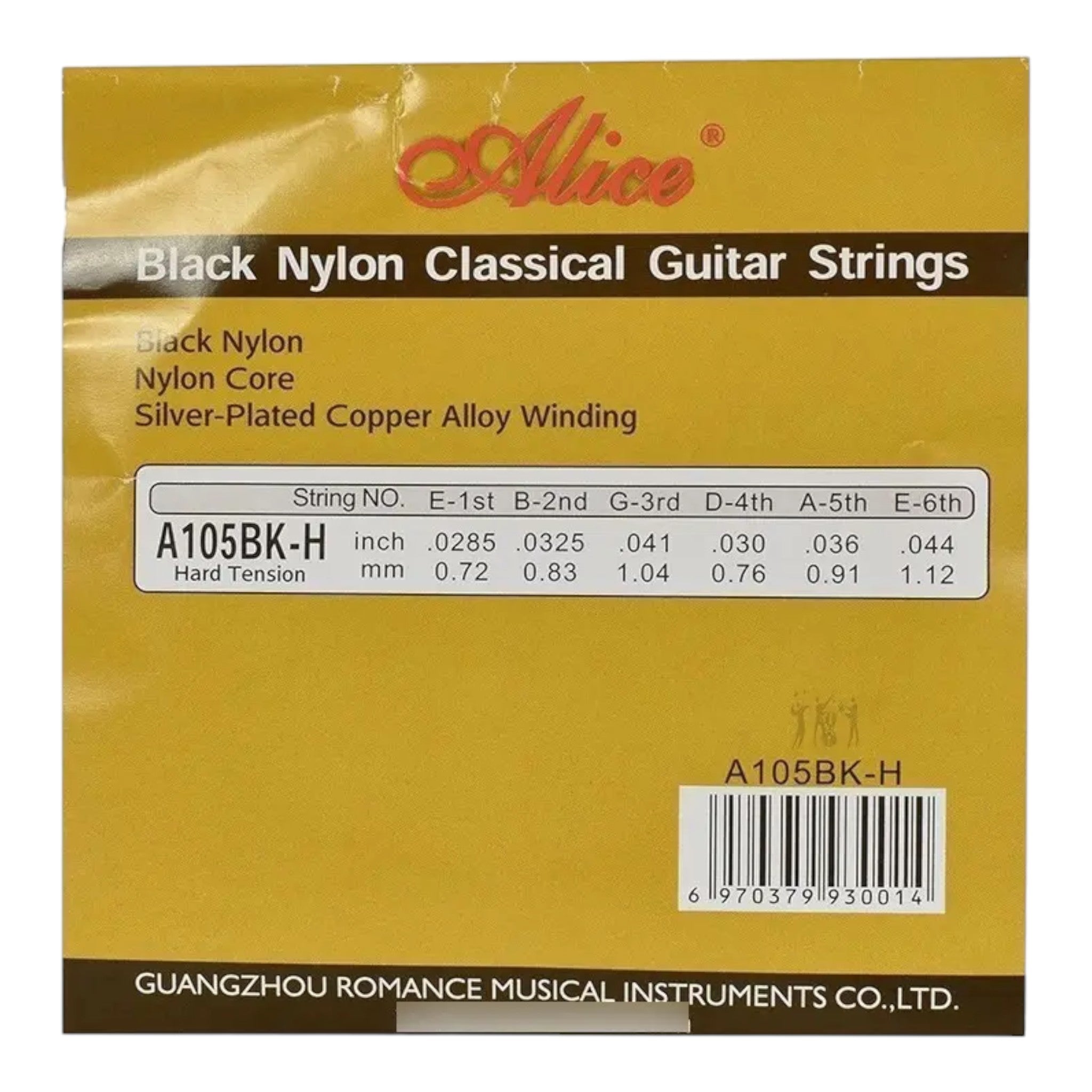 Encordado Para Guitarra Clasica Alice Ac105bk Tension Alta