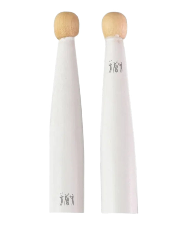 Baquetas Punta Madera Nogal Marcha Srh Blancas