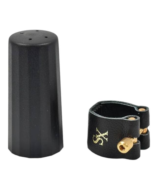 Abrazadera Boquilla Saxo Alto En Cuero Tapaboquilla Xs Gla70