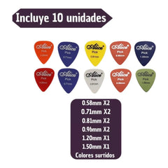Picks - Pajuela - Pua Alice Ap-100 Guitarra 10 Unidades
