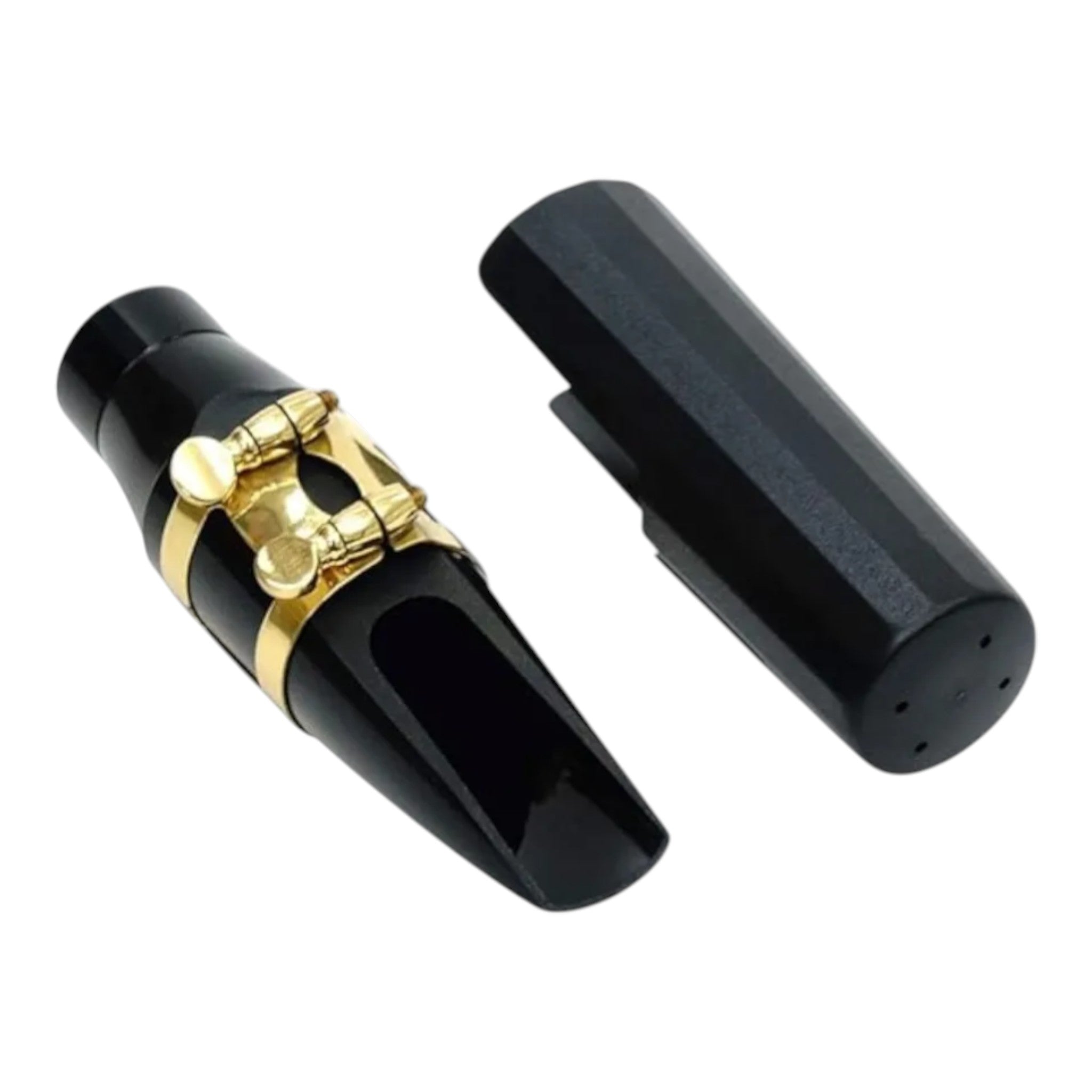 Boquilla Para Saxofón Baritono + Abrazadera + Tapa Boquilla Negro