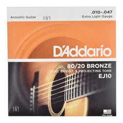 Encordado Guitarra Electroacustica Daddario Ej10 10-47
