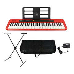 Teclado Casio Ct-s200 Rd + Base + Estuche Lona + Adaptador 110/220v