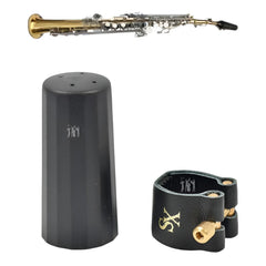 Abrazadera Para Boquilla Saxo Soprano En Cuero + Tapaboquilla