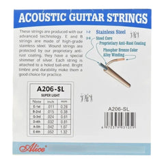 Encordado Set Cuerdas Con Bola Guitarra Alice A206-sl 11-52