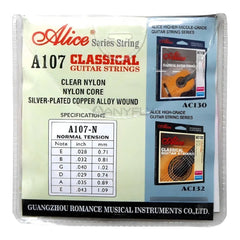 Cuerdas Alice Para Guitarra Clásica AC107-N Nailon Tensión Normal