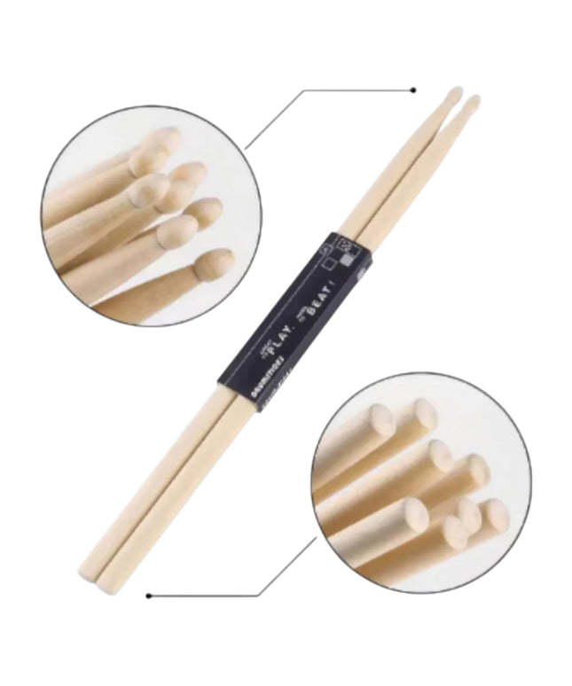 Baquetas Punta Madera 5a Par Play Jinbao Bateria Redoblante