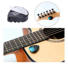 Porta Pajuelas Picks En Adhesivo Para Guitarra + 5 Púas