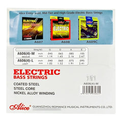 Cuerdas Bajo Eléctrico 4 Cuerdas Alice A606-4m 45-105