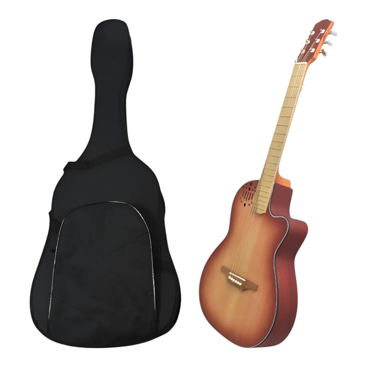 Guitarra Electroacustica La Clasica Con Diseño + Estuche