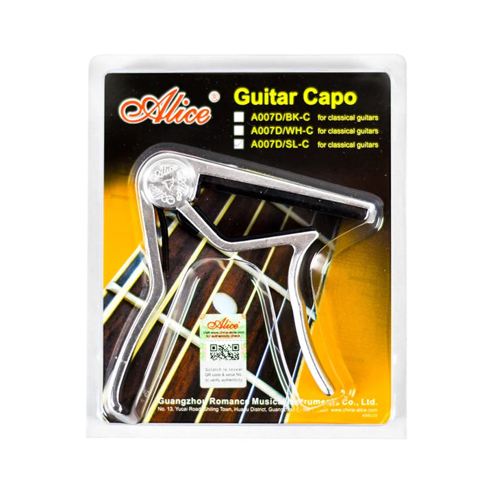 Capotraste de pinza para guitarra clásica Alice A007D/SL-C plateado