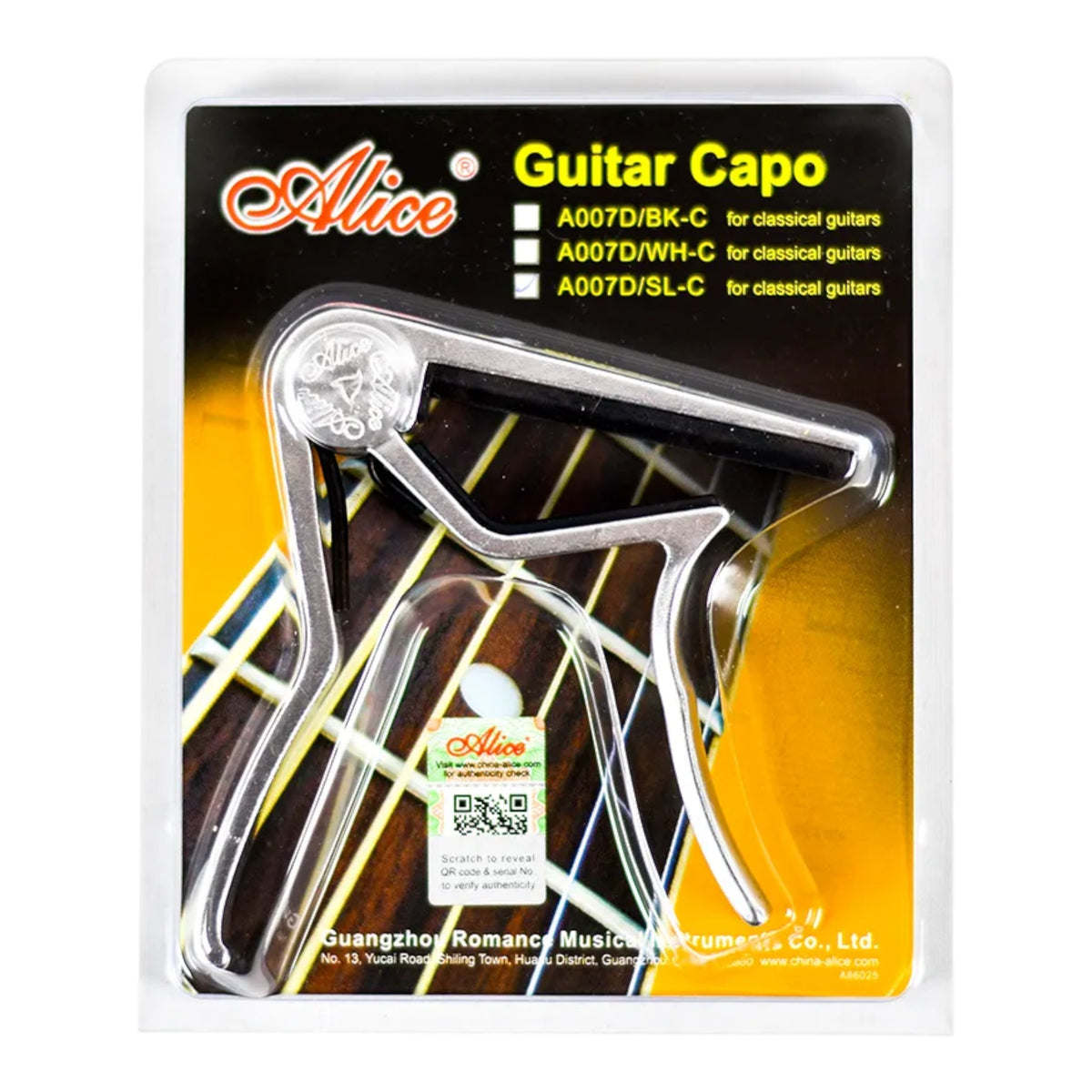 Capo Capotraste Cejilla Guitarra Alice A007d/sl-c Pinza