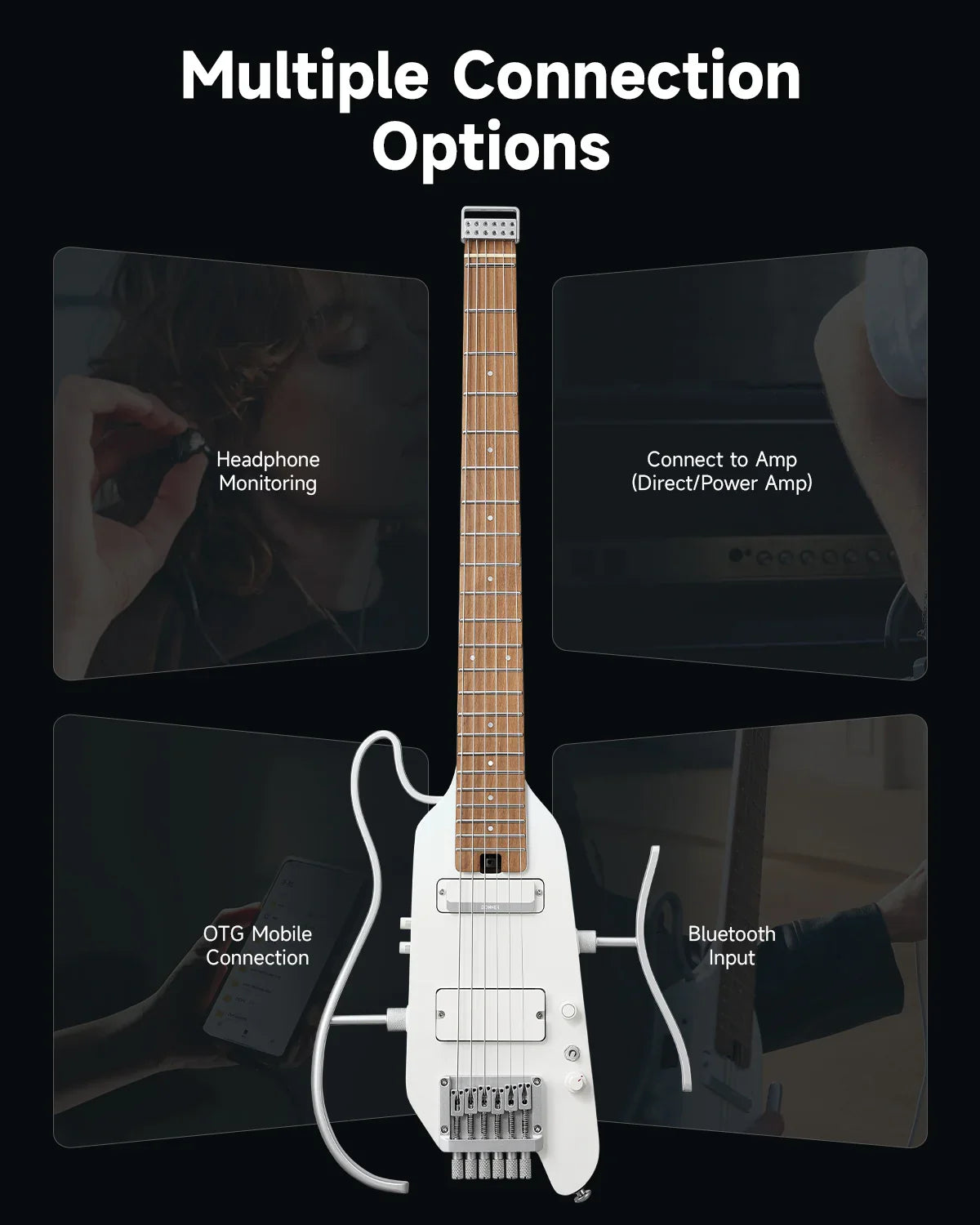 Guitarra Electrica Donner Ec7029 Hush-X Pro White Kit