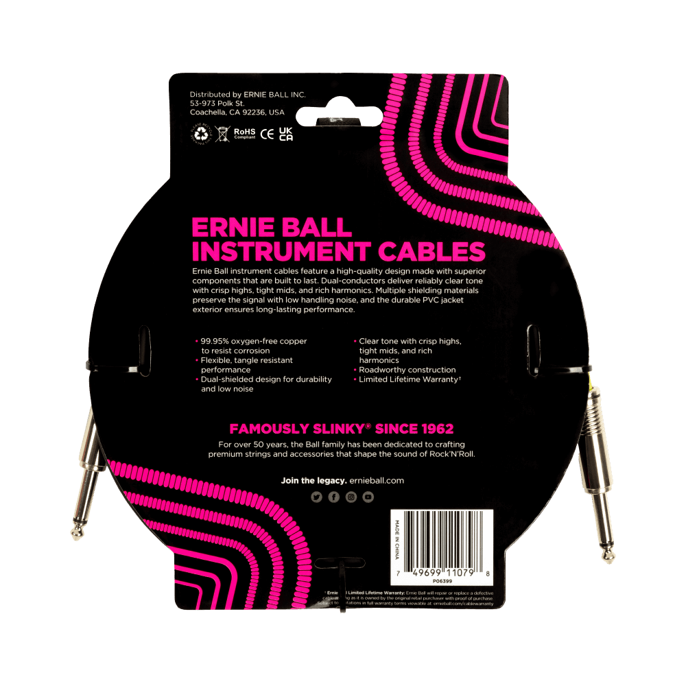 Cable P06399 Negro Ernie Ball 15ft