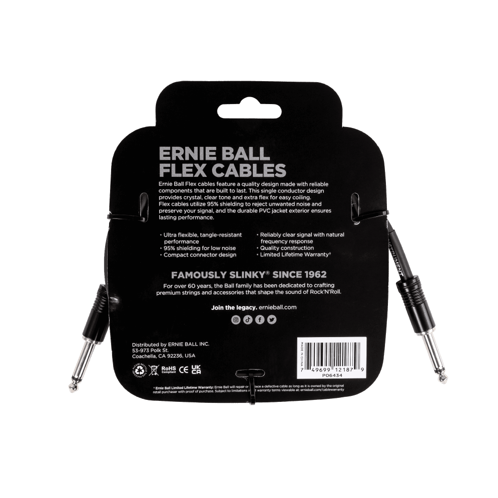 Cable P06434 Negro Flex Ernie Ball 10ft