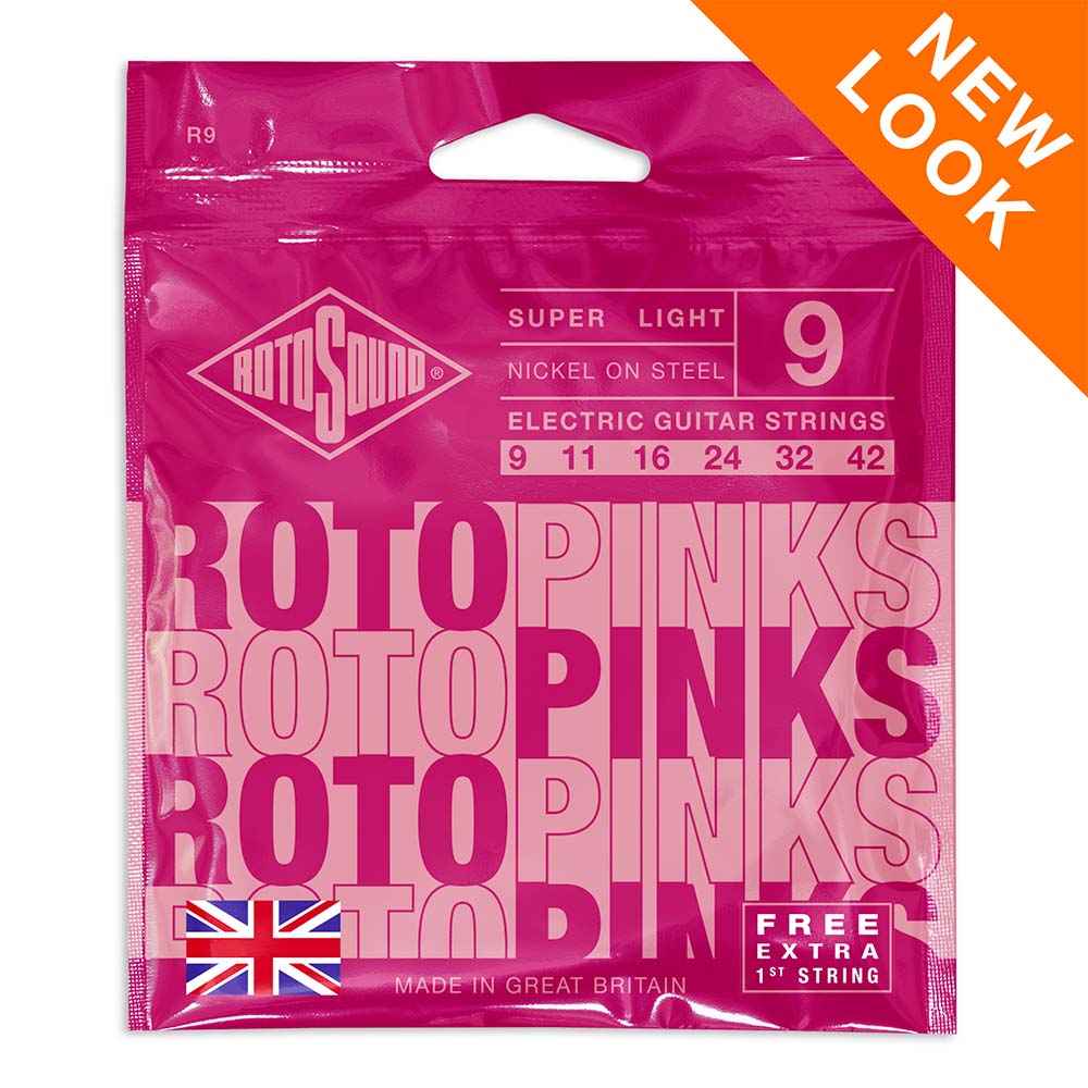Encordado Rotosound R9 Guitarra Electrica Roto Pinks 9-42